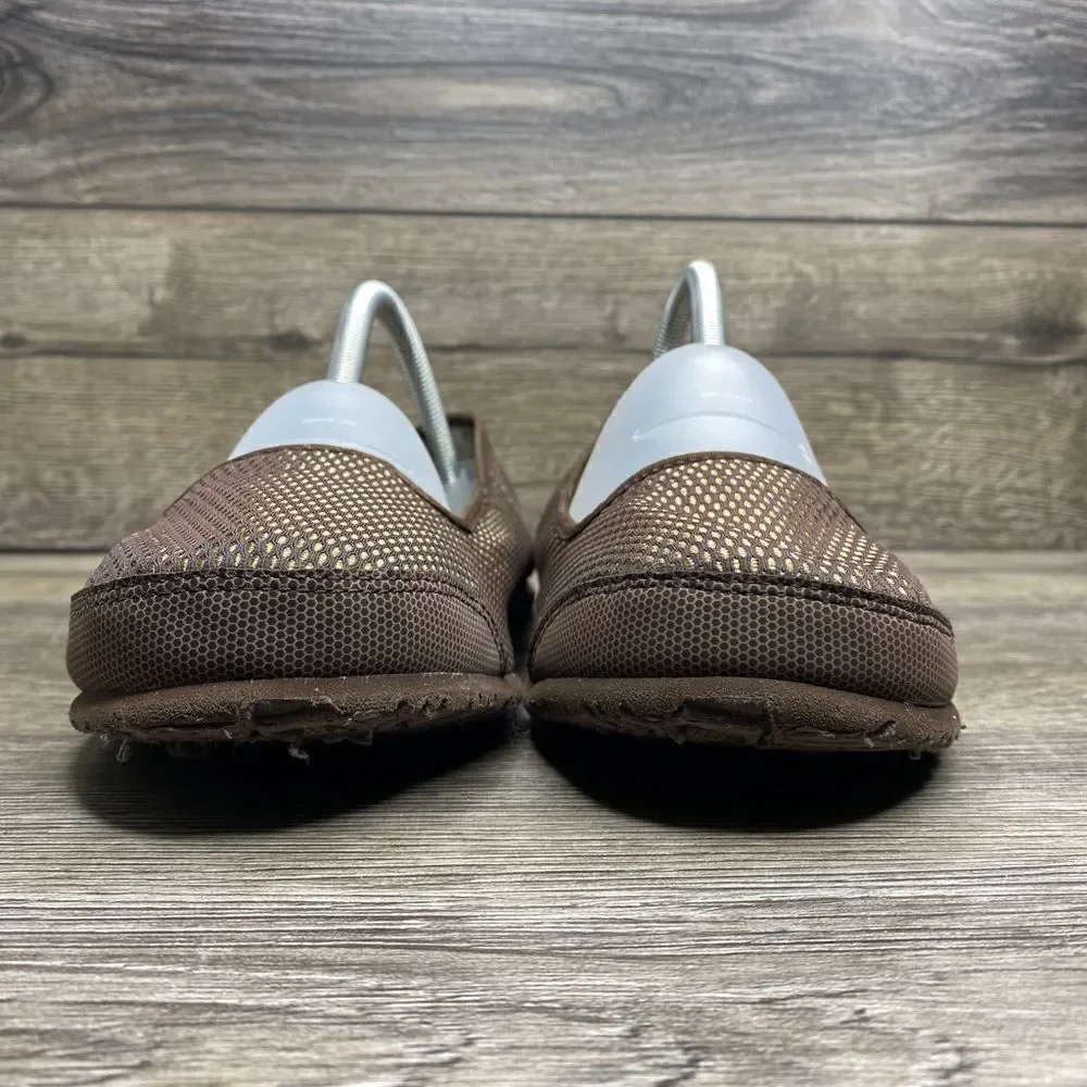Teva Mush Brown Fabric Ballet Flats Slip On Loafers Shoes Women's Size 10